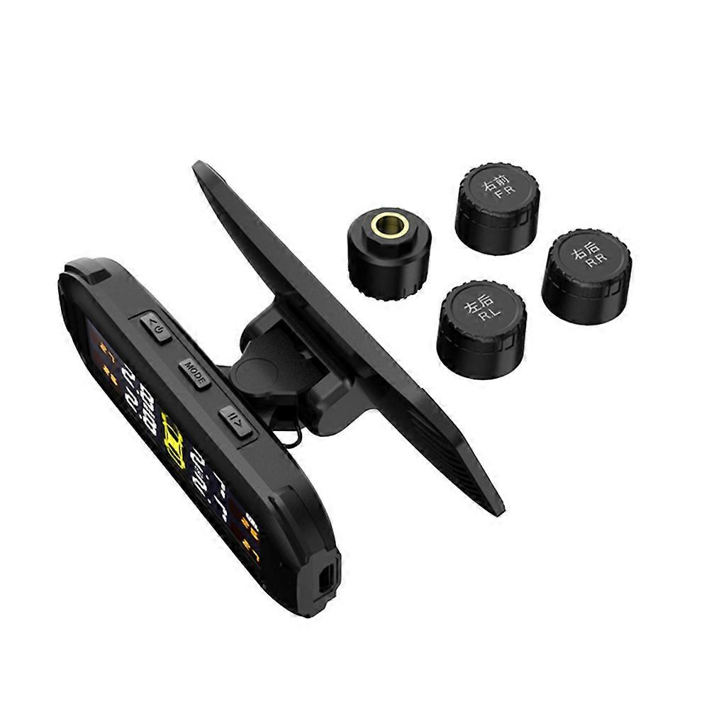 Tire Pressure Monitoring System with 4 x External Sensor Solar/USB Powered