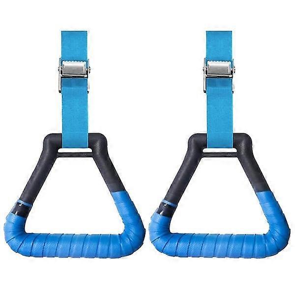 2-Piece Triangular Gym Rings Set with Adjustable Carrier for Gymnastics