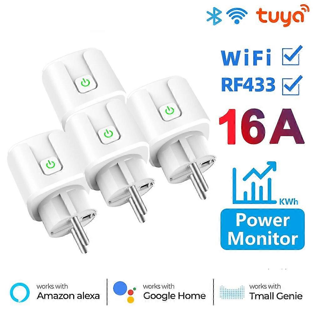 WiFi Smart Socket Plug Outlet 16A 220V Adapter Wireless Remote Voice Control Power Monitor for Home Google Alexa