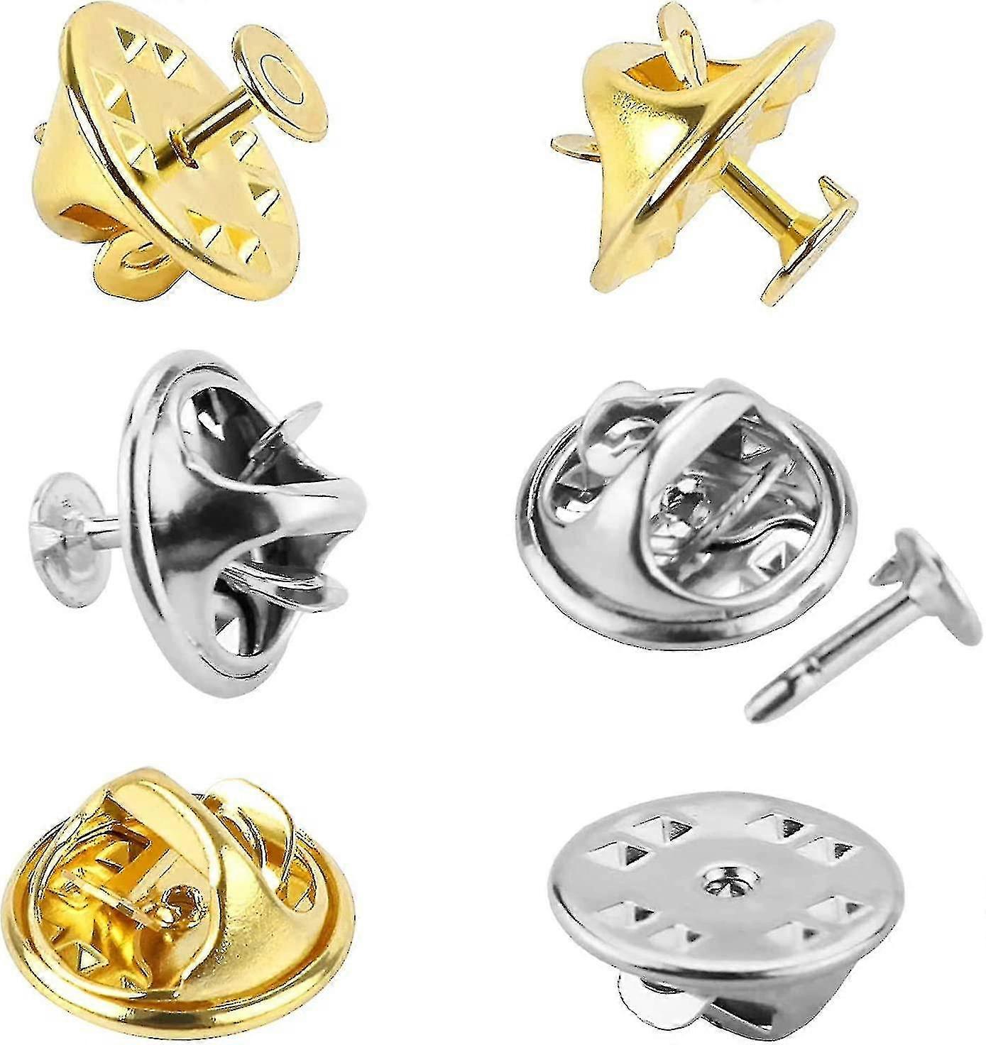 120 Pairs Butterfly Clutch Tie Tacks Pin Back Compatible With With 8mm Length Blank Pins For Craft Making (silver)