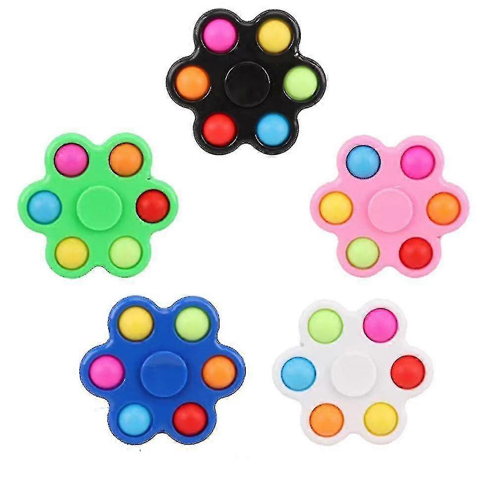 5pcs Push Pop Bubble 彩色手指旋转减压器