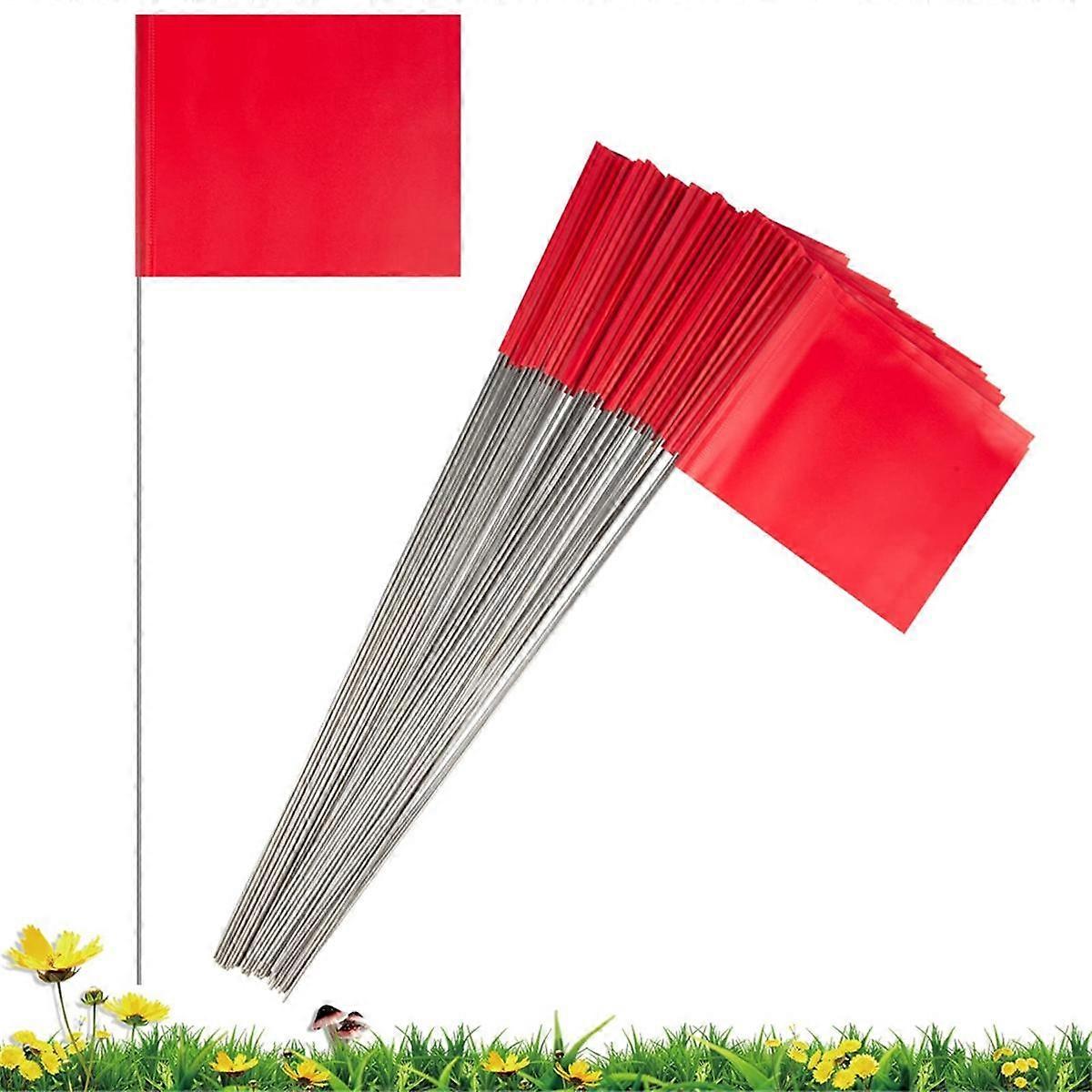 50Pack Marking Flags, Red Yard Flags 15x4x5Inch, Marker Flags, Lawn Flags Markers, Irrigation Flags