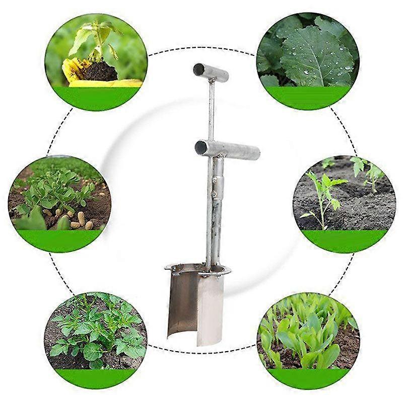 Bulb Planter Tool Plant And Fruit Tree Seed Transplanter Carbon Steel Seed Planting Tools With Long Handled Aerator For Planting Digging FLYE0564
