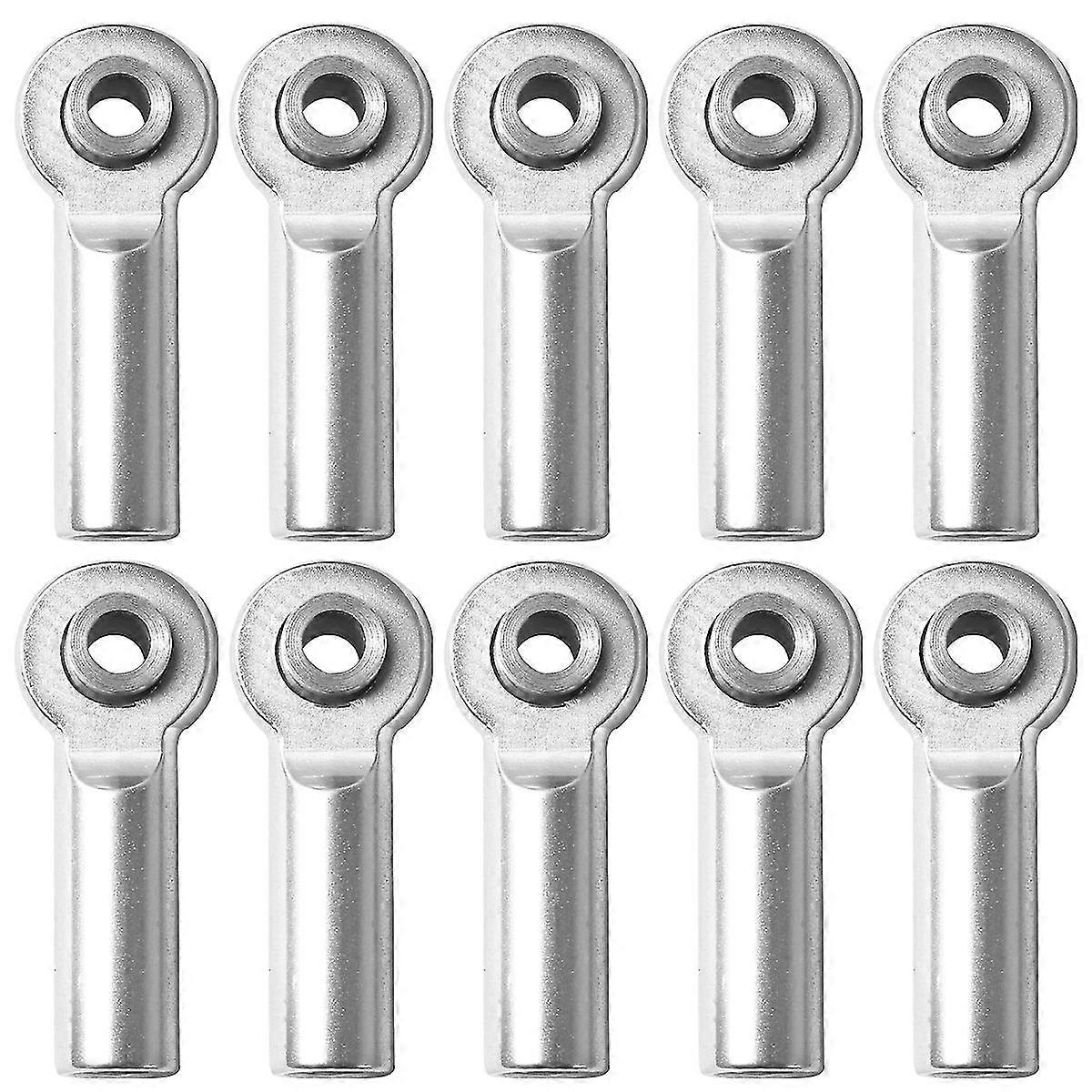 10pcs Metal Swivel Joint Double-end Thread Rotating Joint For Repairing Store Home (silver)
