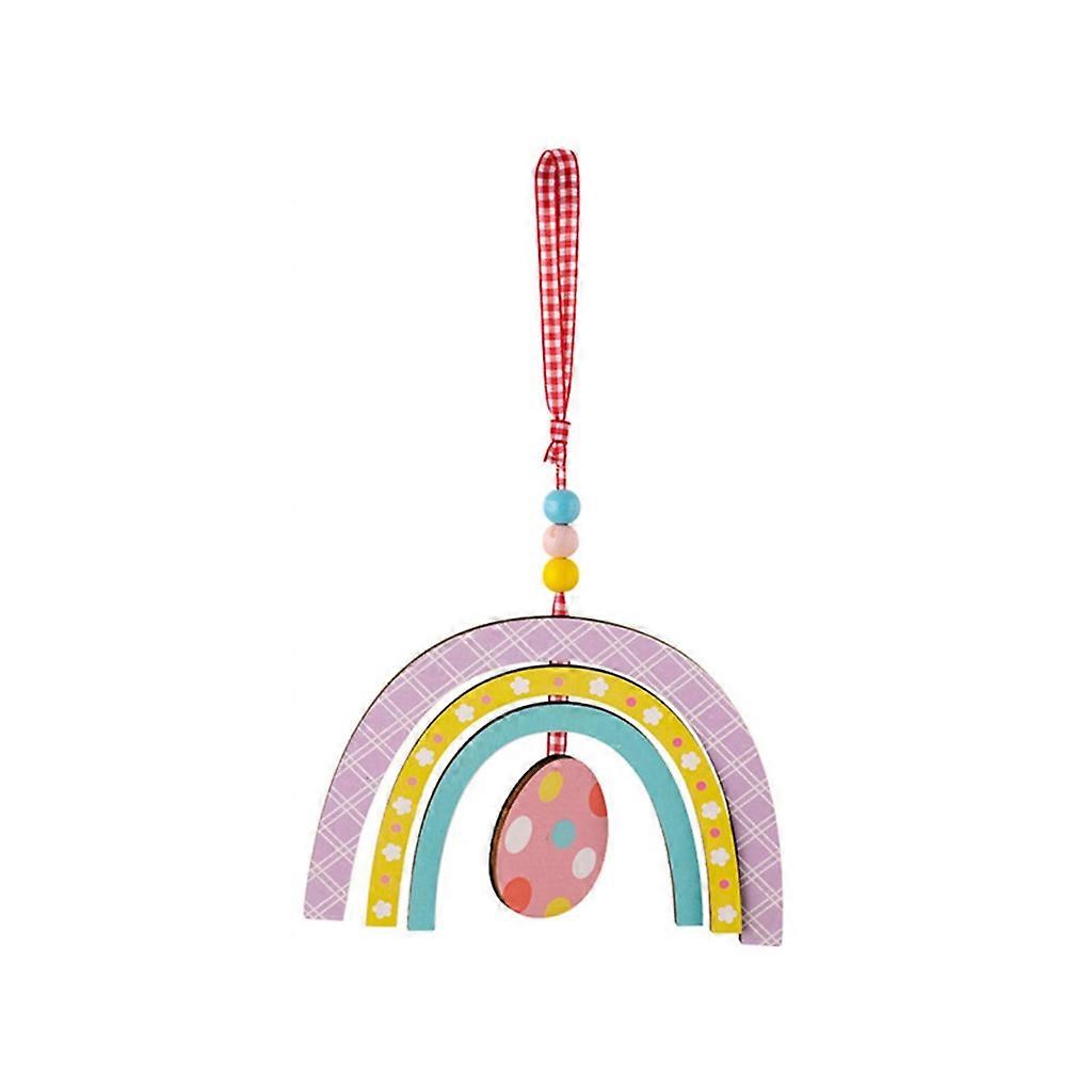 Wood Decoration Rabbit Easter Egg Dwarfs Sign Pendant Happy Easter Decoration