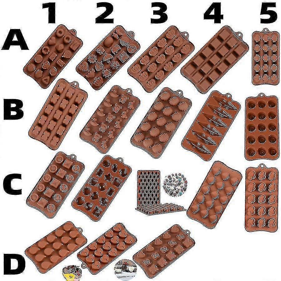 Ecelen أوراق القيقب (لون عشوائي) قوالب سيليكون متنوعة ، قالب سيليكون الغذاء الصف للشوكولاته ، حلوى ، هلام ، مكعبات الثلج.