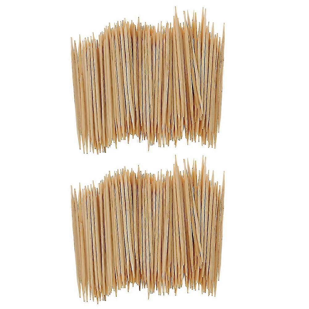 400 Pcs Home Restaurant Head Double Bamboo Toothpick, 6,4 Cm Long