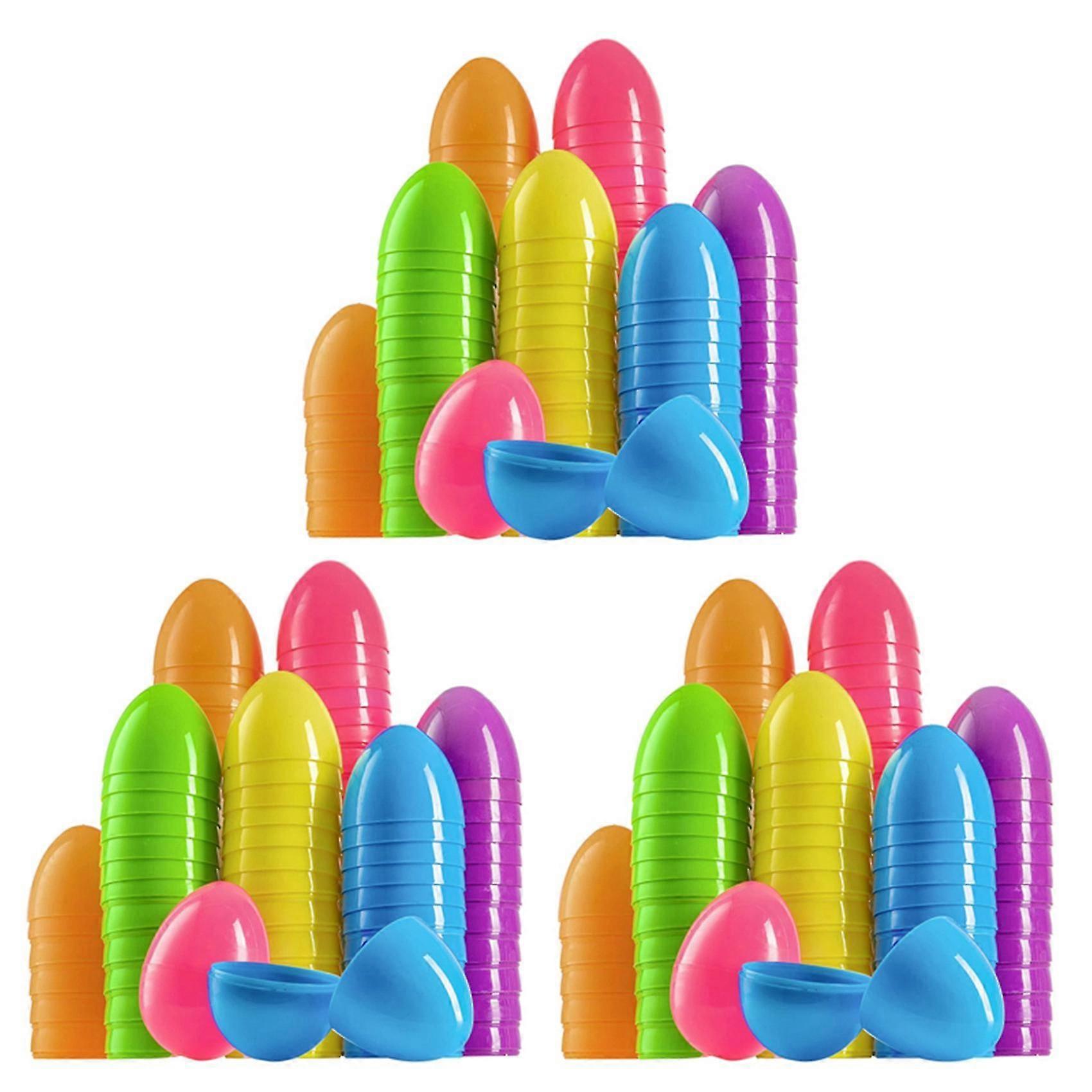 3x Creative Easter Eggs, Children's Handmade Diy Painting Simulation Plastic Egg Shell, Easter Deco