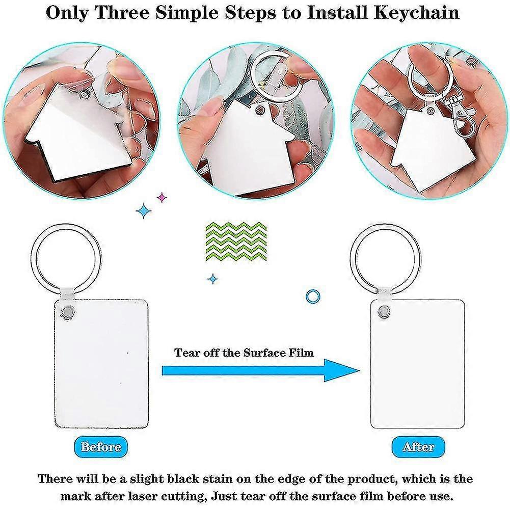 Sublimation Keychain Blanks,blank Keychain Compatible With Heat Transfer