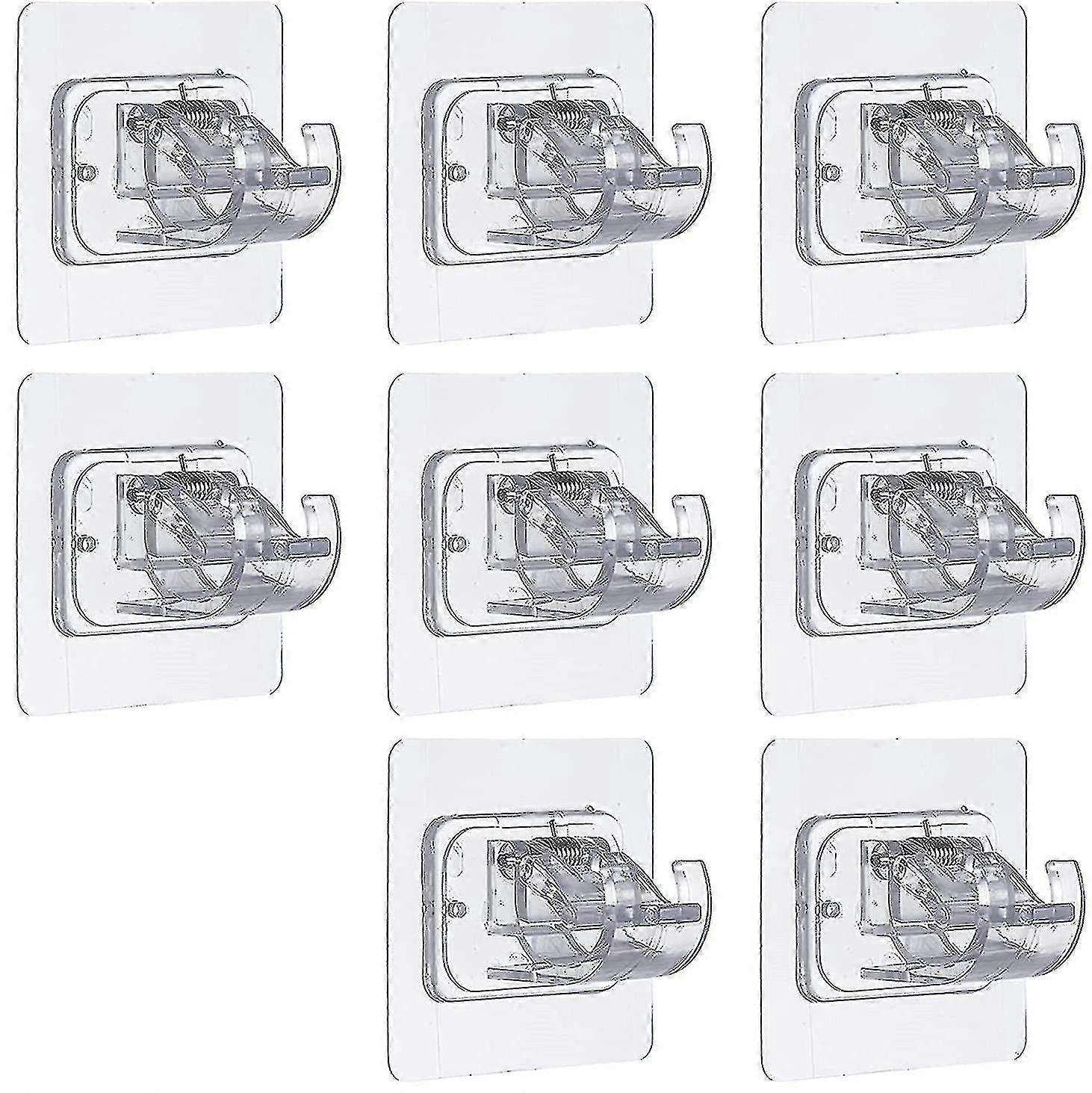 8 Pieces Self Adhesive Curtain Rod Bracket Drapery Hook Holders Fixing