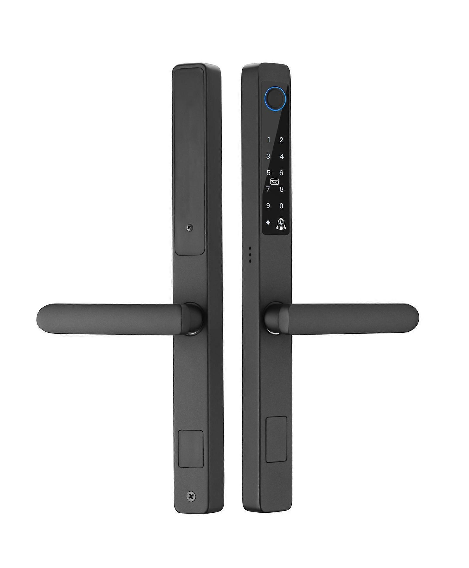 Waterproof Keyless Fingerprint Digital Push Pull Fingerprint Smart Door Lock for Glass Sliding or Wooden Home Door