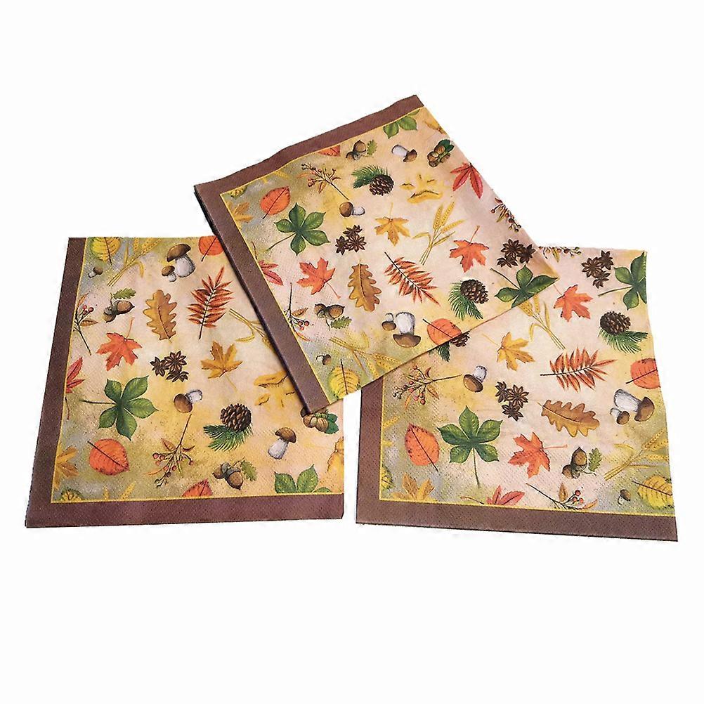 40pcs Party Napkin Printed Napkin Thanks Giving Party Napkin Maple Leaf Printed Napkin