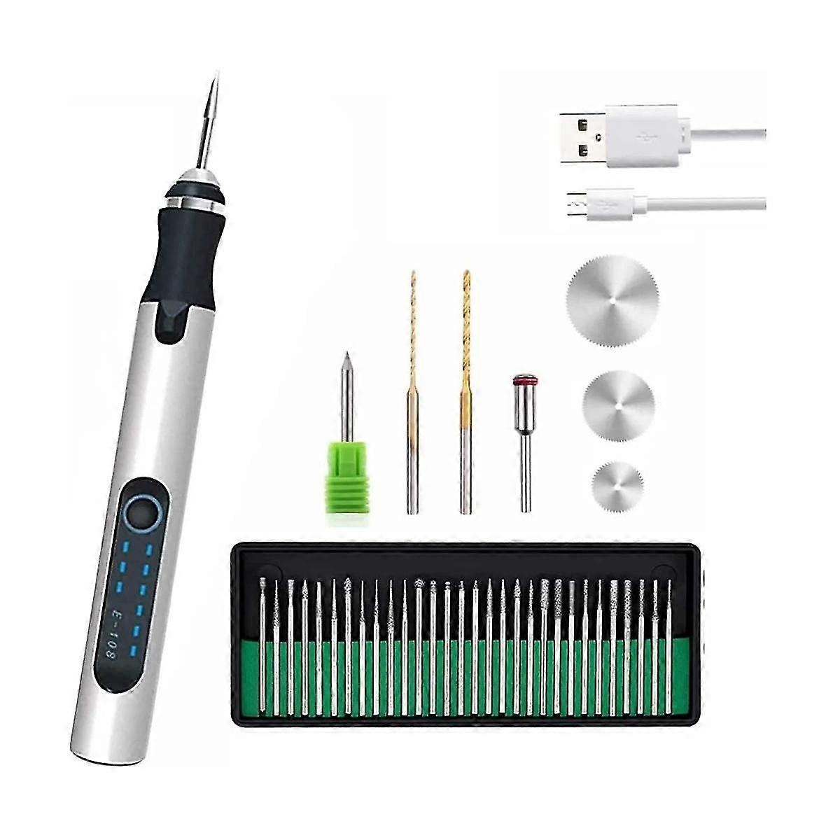 Usb Customizer Professional Engraving Pen 30 Bits, Rechargeable Engraving Pen Cordless, Engraver To