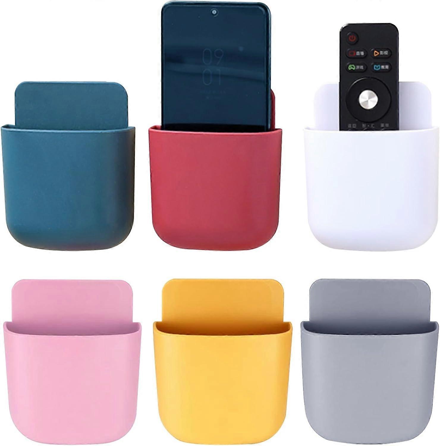 6 PCS TV Remote Control Bracket Wall Mount, Self-Adhesive Remote Control Bracket Wall Mount, Wall Storage Box Storage Box