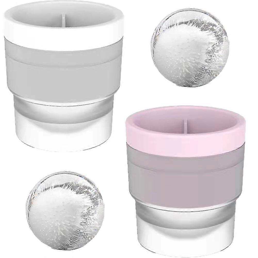 Ice Ball Molds, Round Ice Spheres. Stackable Slow Melting Round Ice Cube Maker For Whiskey