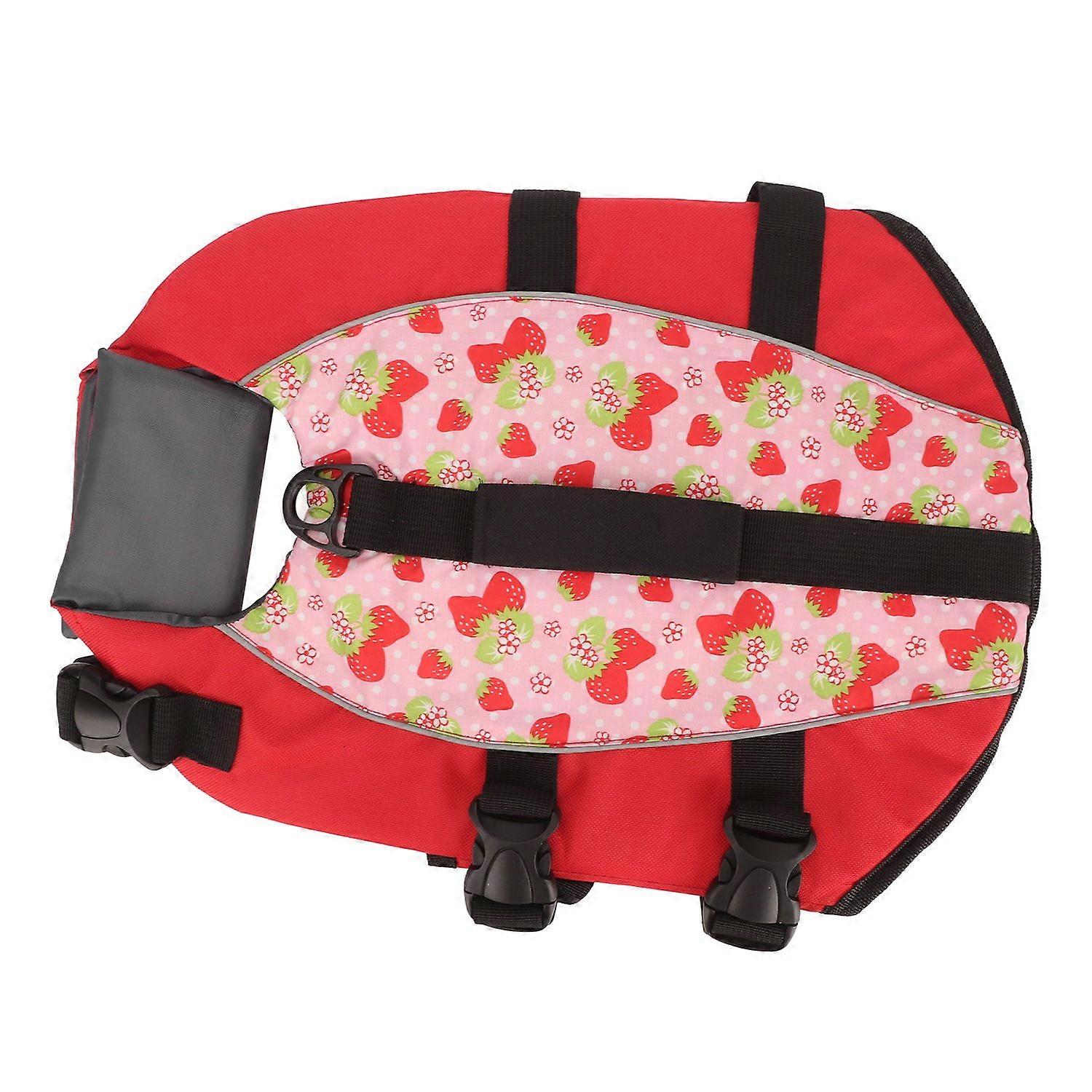 Dog Life Vest Adjustable Tear Resistant Safe Dog Floatation Swimming Jacket with Back Handle for Med