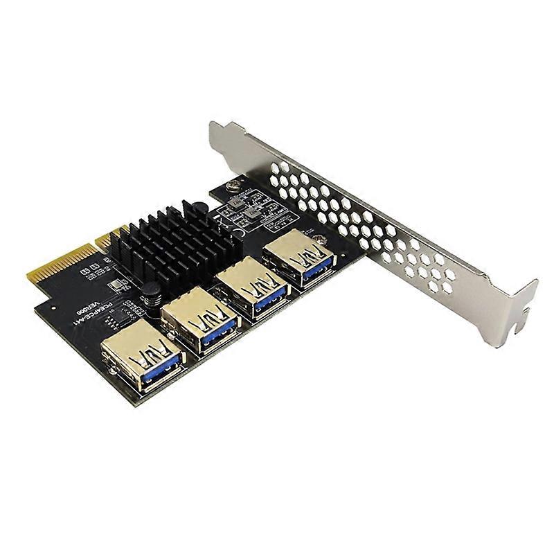 Add On PCI-Express Riser Card PCI-E 4X to 4 USB3.0 PCI-e External 16X Adapter