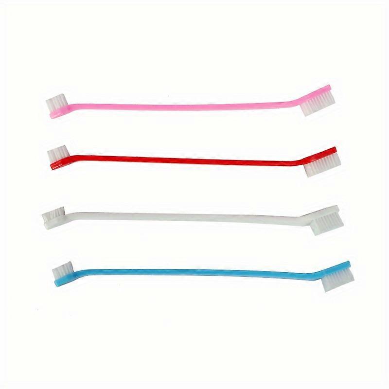 4pcs Double-Headed Dog Toothbrush: Keep Your Pet's Teeth Clean & Healthy!