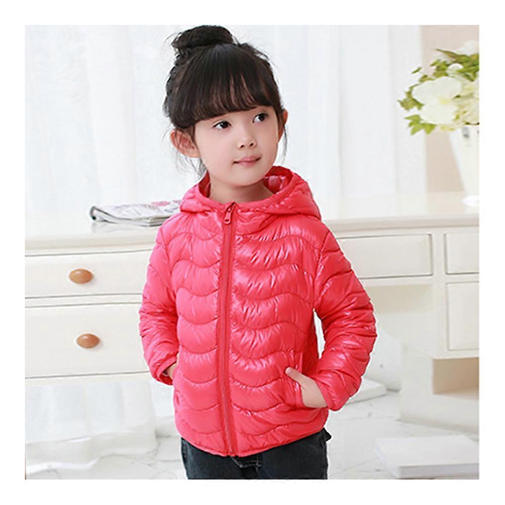 Child Wave Pattern Light Thin Down Coat Hooded