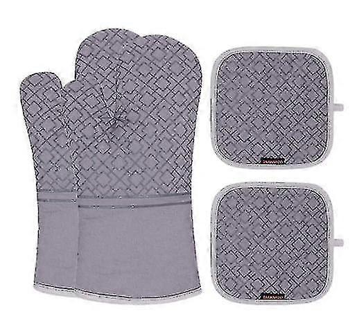 Oven Mitts And Pot Holders Set, Potholders And Oven Mitts, 100% Cotton Lining