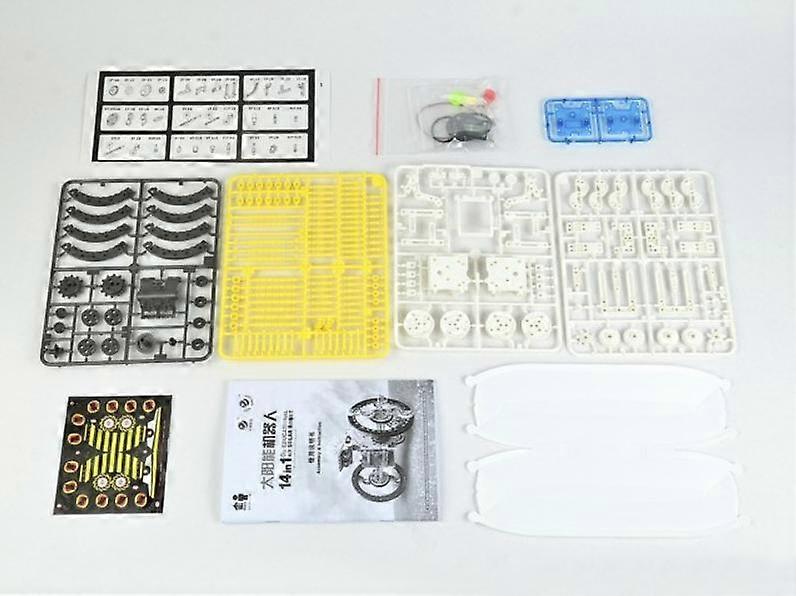 Assembling D.I.Y Solar Robots 14 in 1