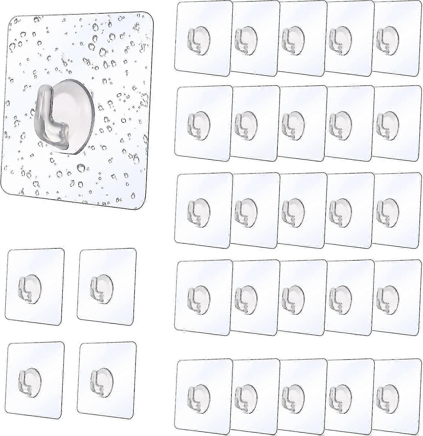 30 Pieces Adhesive And Reusable Hookssuction Cup Hooks Fixing Hooks 8 Kg Max