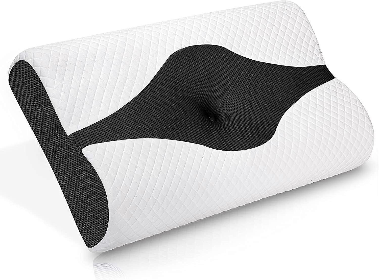 Almohada cervical de espuma viscoelástica. Almohada cervical para dormir. Ortopedia ergonómica