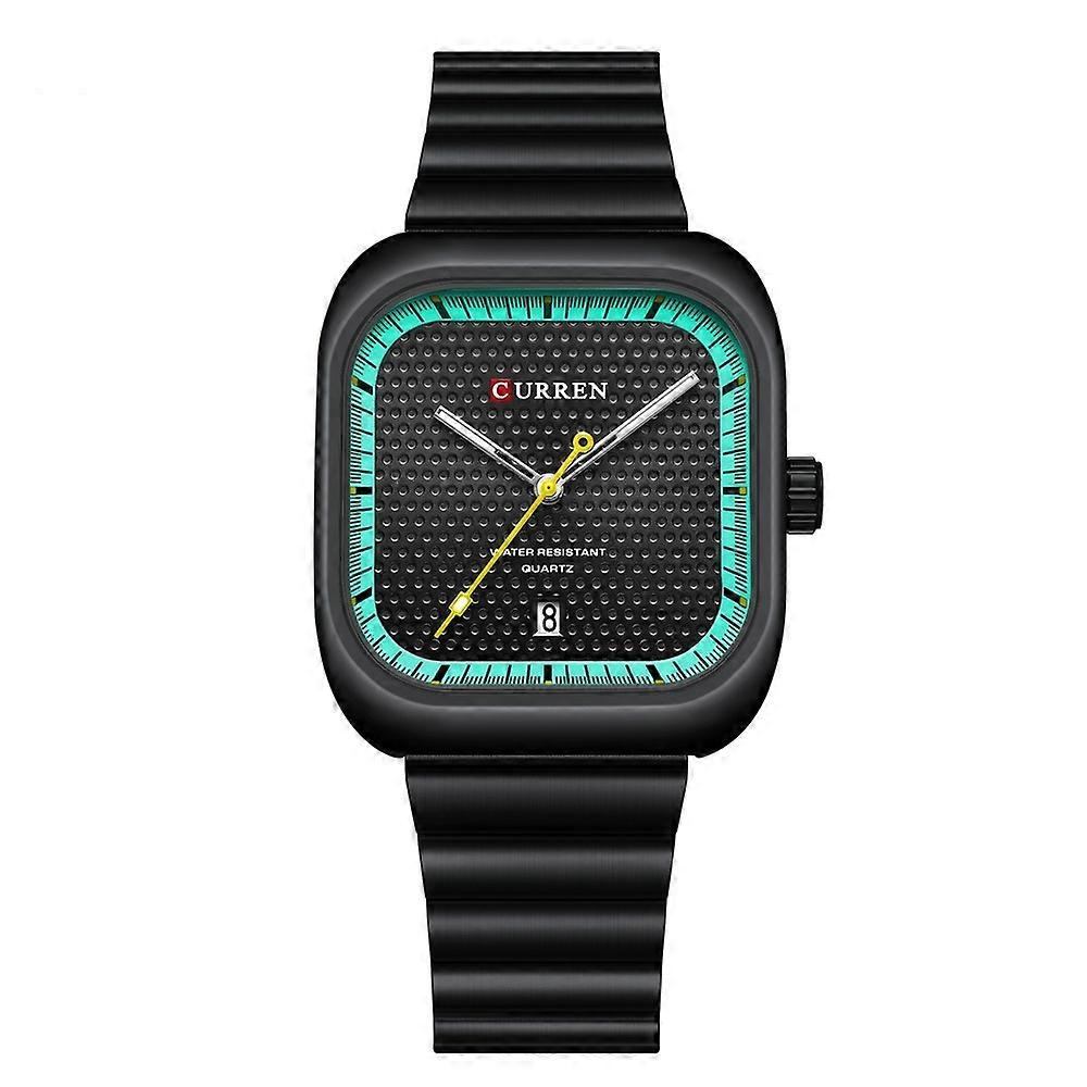 Curren Square Men Quartz Watch Black Shell Black