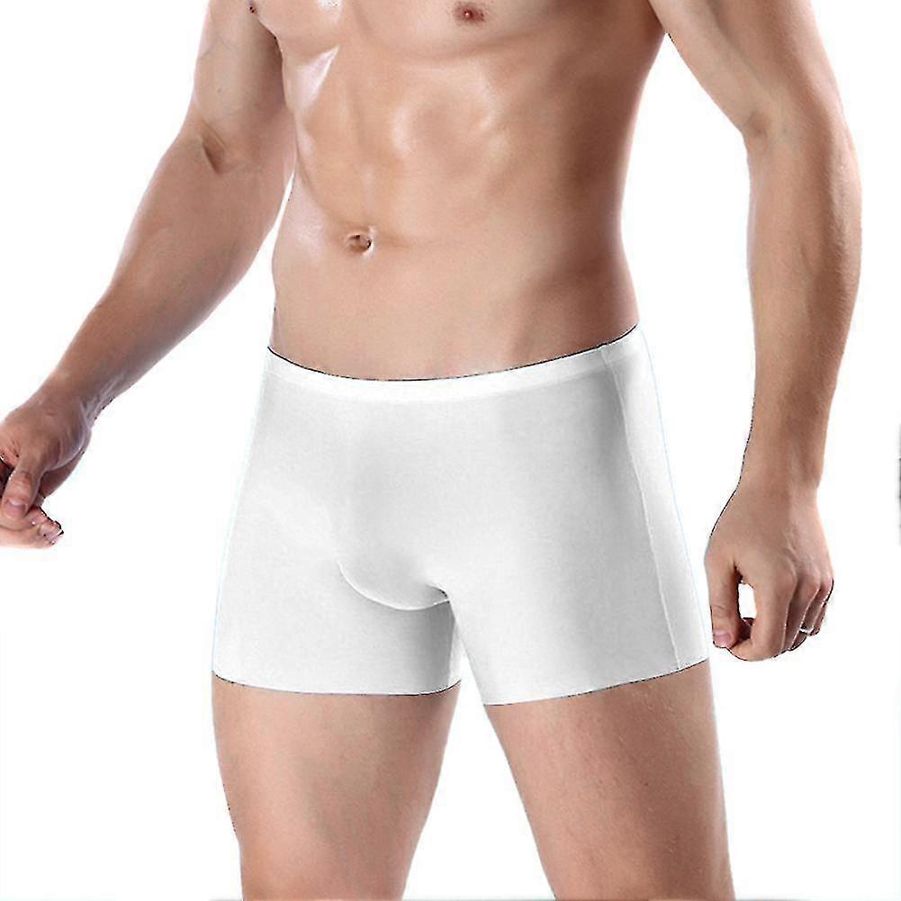 Men Ultra-thin Breathable Ice Silk U Convex Underwear Boxer Briefs For Summer
