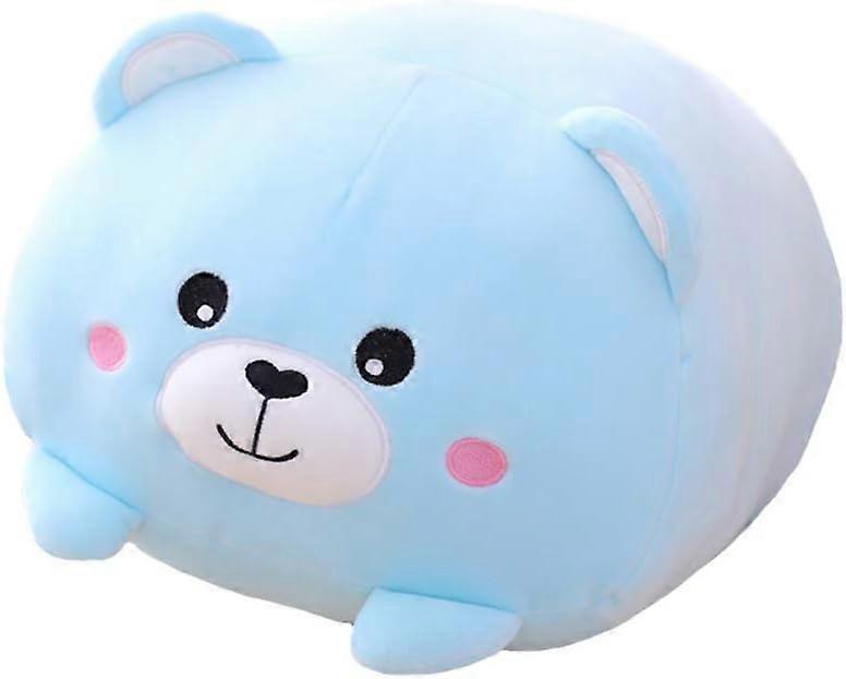 LINJOU لطيف الدب أفخم محشو اسفنجي أسطواني وسادة الجسم ، وسادة كاواي للنوم للأطفال (20 سم)