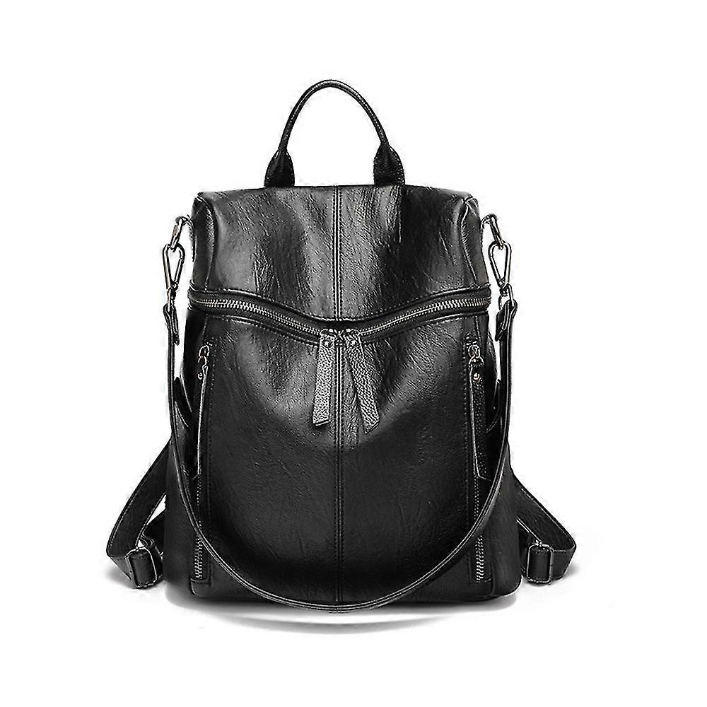 Backpack Women's Multifunctional Backpack Waterproof Soft Leather Shoulder Bag Versatile Simple