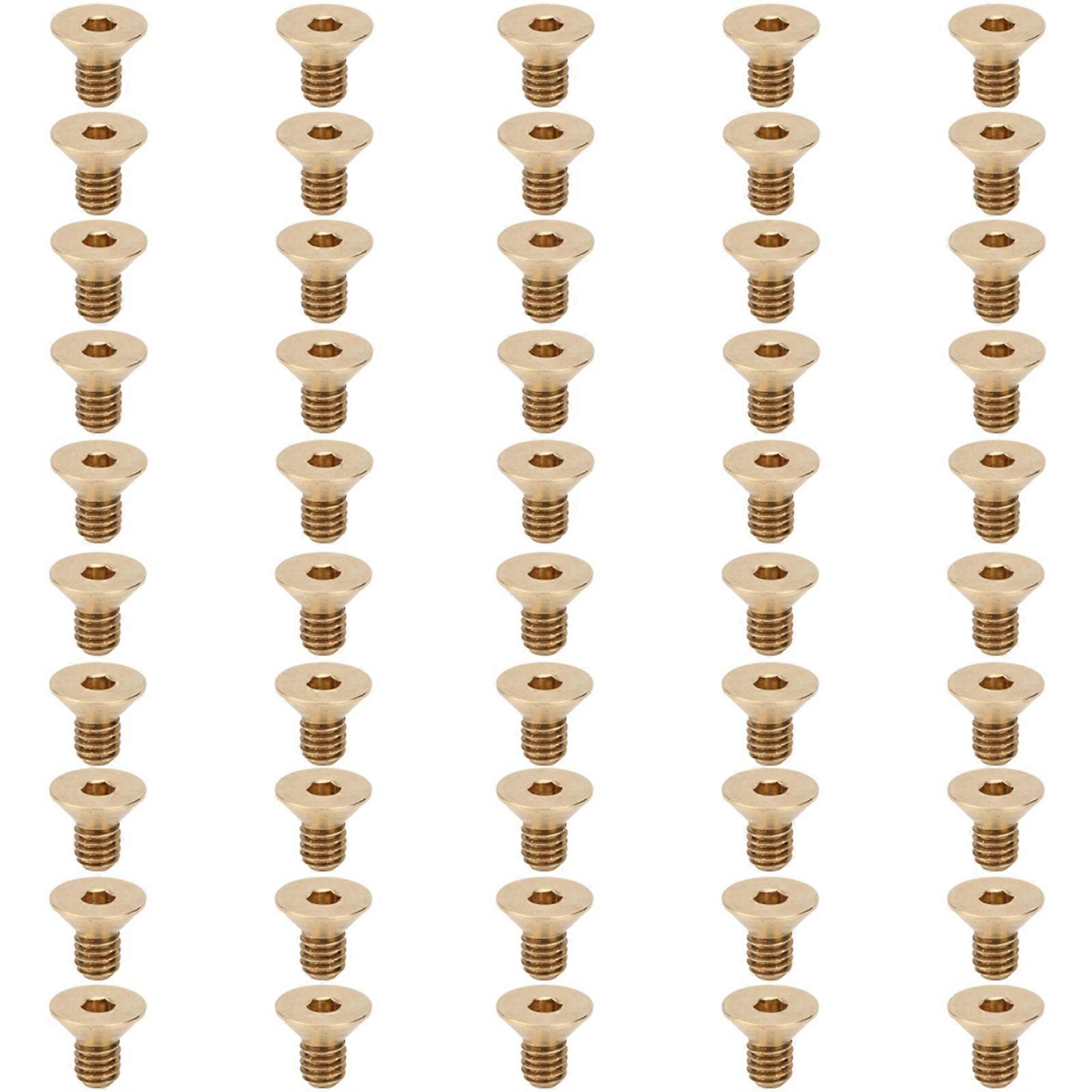 50Pcs Flat Hex Socket Screw Copper Countersunk Head Fastener Hardware Industrial Supplies M4M4x7