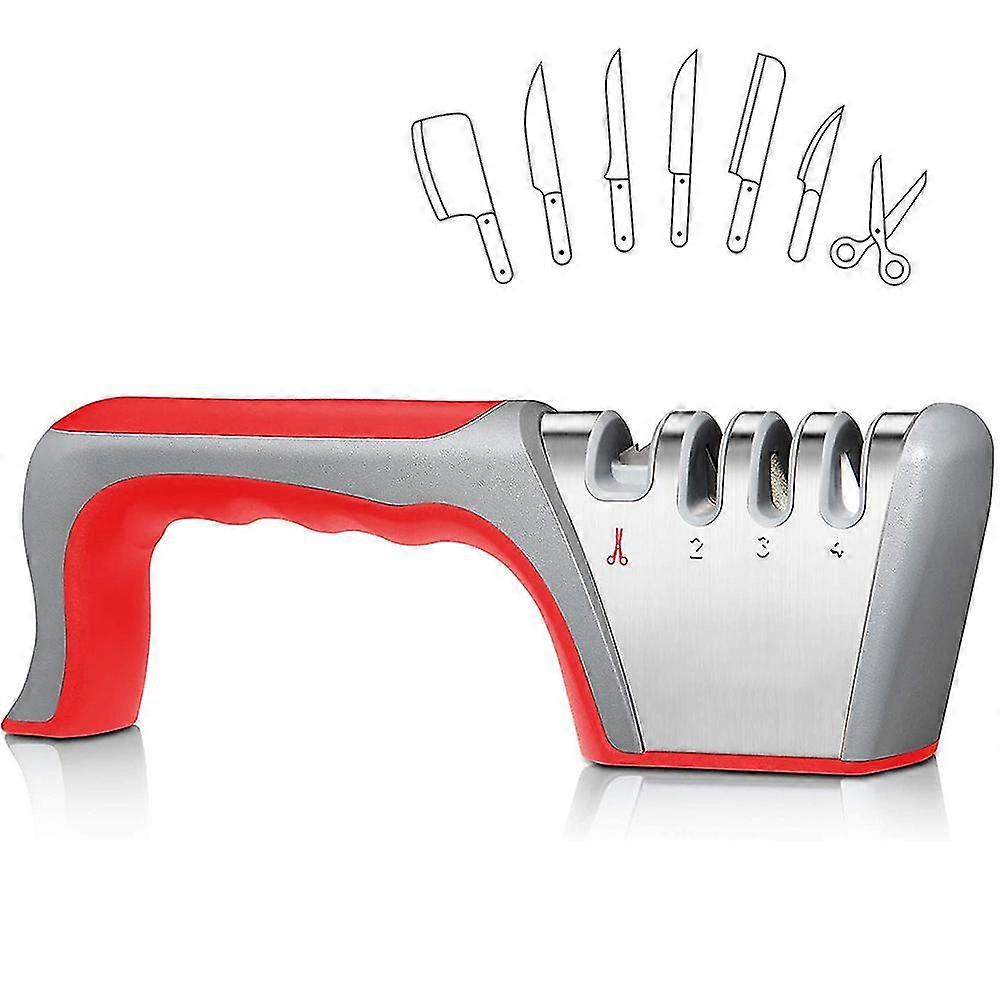 Manual Knife Sharpener Knife Sharpener,4 Stages Design 2tungsten Steel