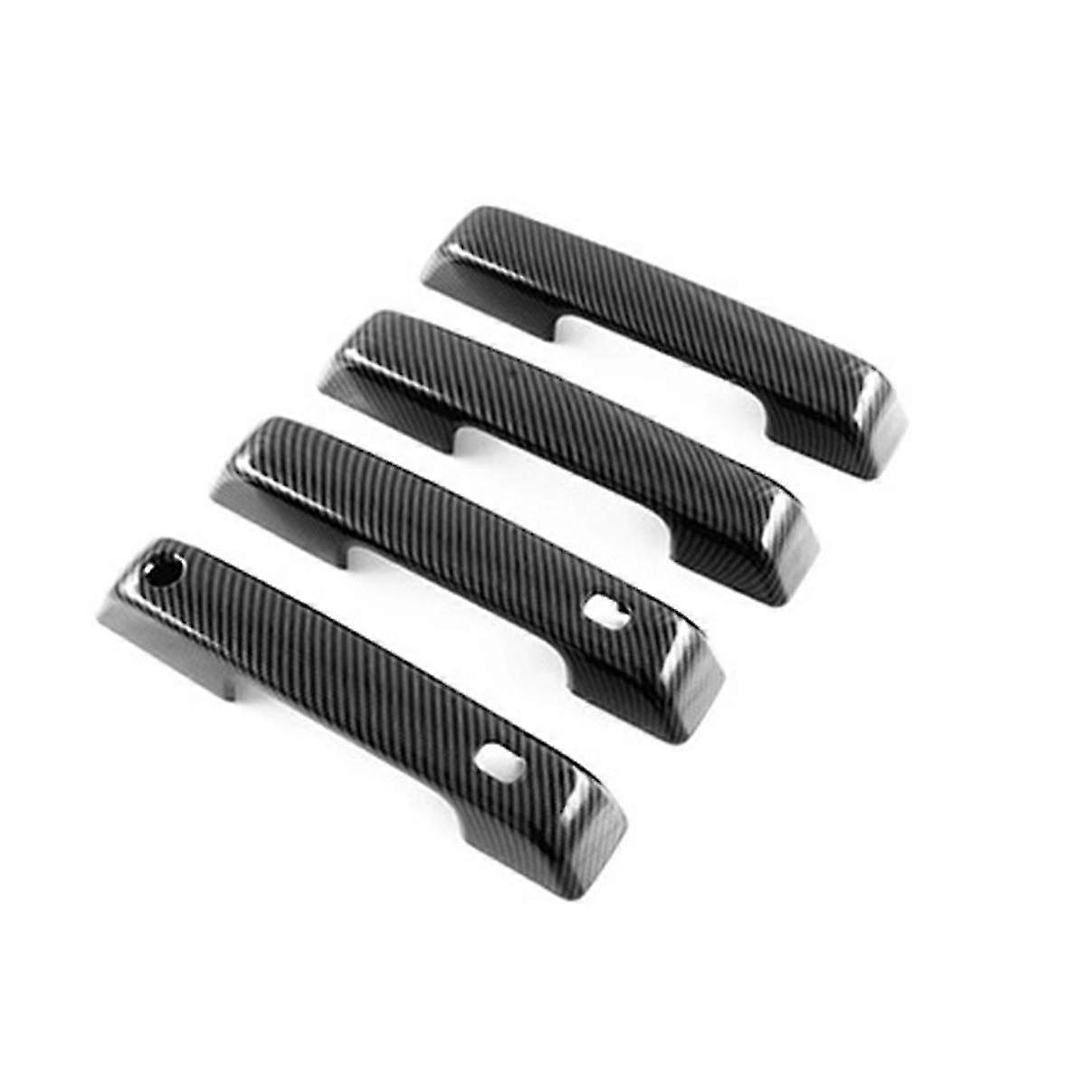 Carbon Fiber Look Outside 4 Door Handle Cover For 2021 2022 2023 Smart Door Handle Cover