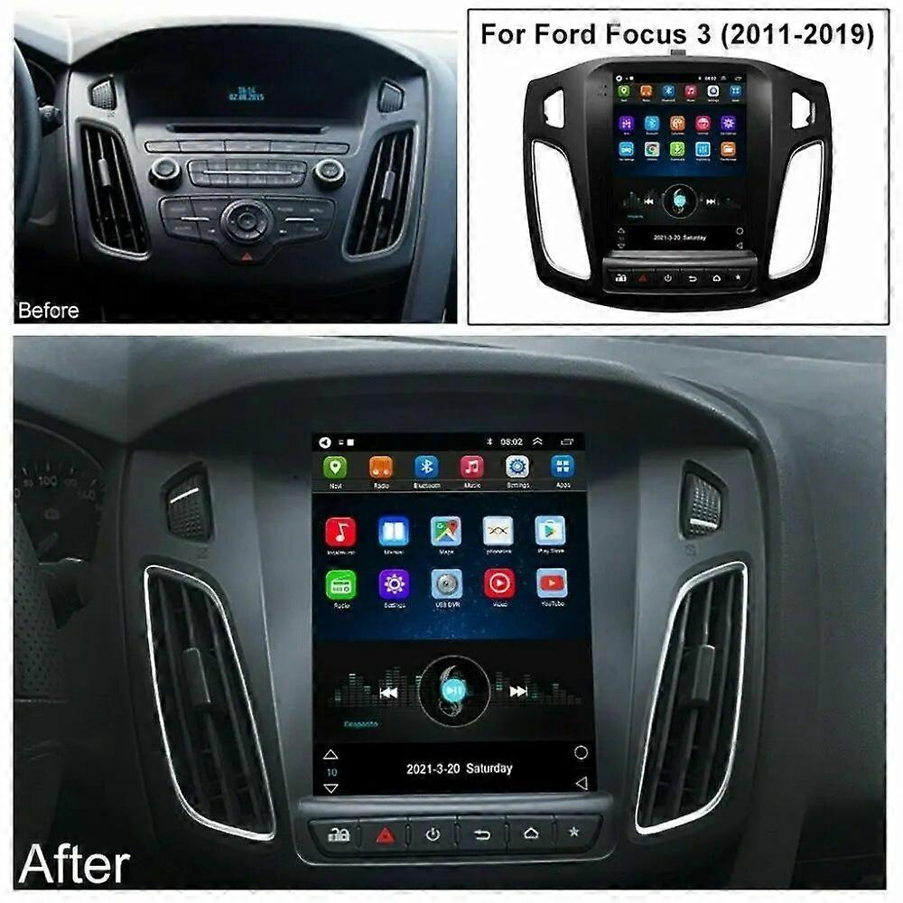 For 2012-2018 Ford Focus Car Multimedia Player GPS Navi Android 11 Car Radio 9.7" Tesla style Touch Screen Audio Stereo