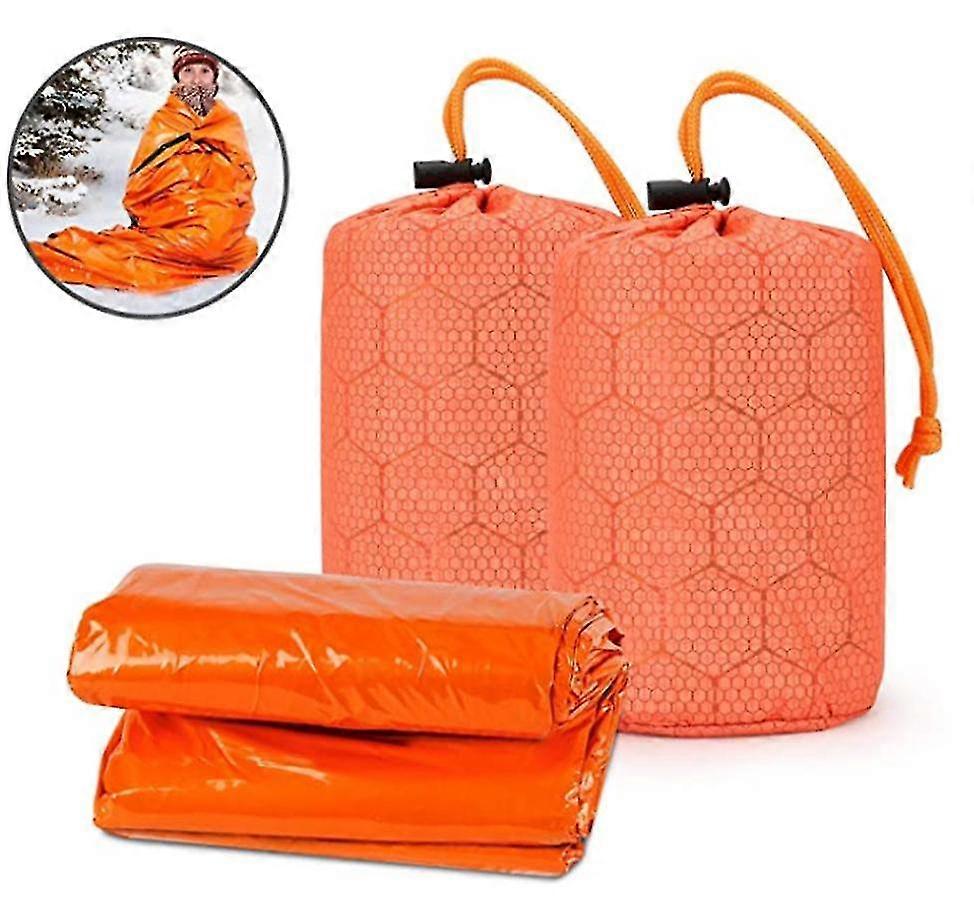 Nöd sovsäckar Utomhus Vattentät Överlevnadsutrustning 2 st