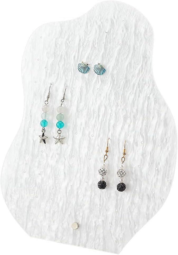 Water Ripple Acrylic Earring Display Stands, Acrylic Hanging Earrings Organizer Earring Holder Holds Up to 33 Pairs White Earring Display Hanging Orga
