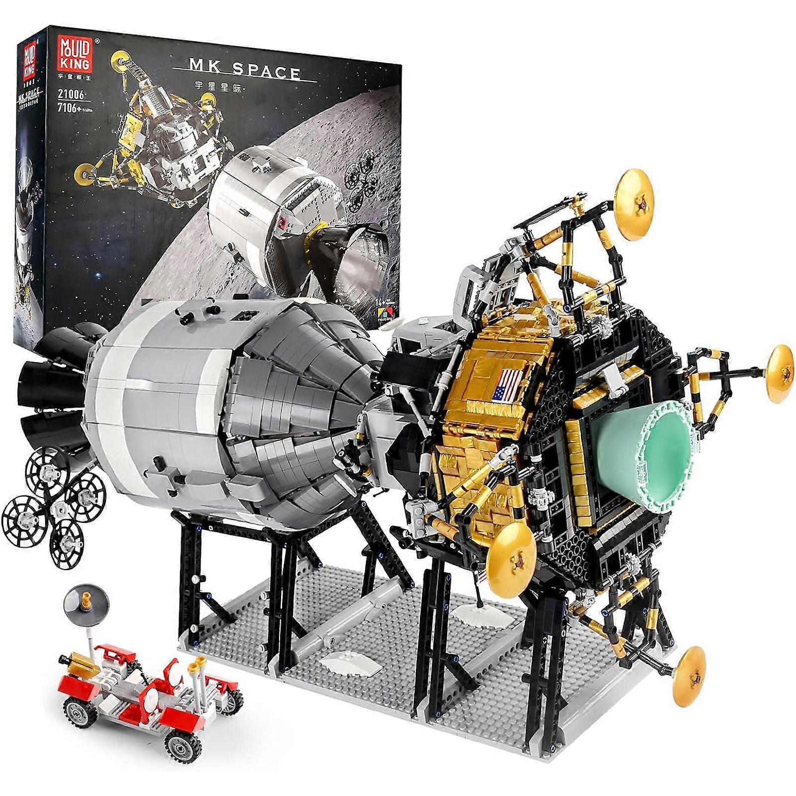 Mould King Building Toys for Apollo 11 Lunar Lander, Spacecraft Build and Display Model Collectible Building Set for Adults, Space Science Building Ki