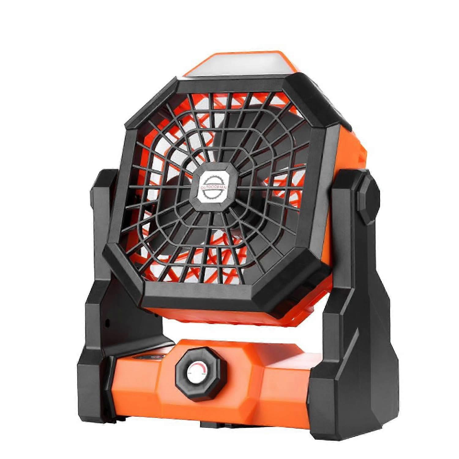 Camping Fan with LED Lantern, Rechargeable Battery Powered Fan with 270Head Rotation, Stepless Speed and Quiet Battery Operated Tent Fan for Picnic, B