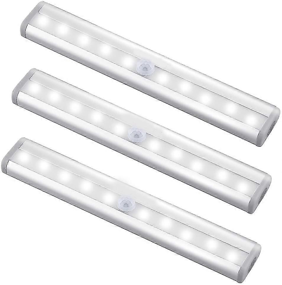 Mise à niveau USB rechargeable 10 LED Magnetic Motion Sensor Light 3 Pack