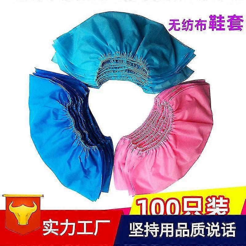 100pcs Non-slip Disposable Shoe Dust Covers Pink