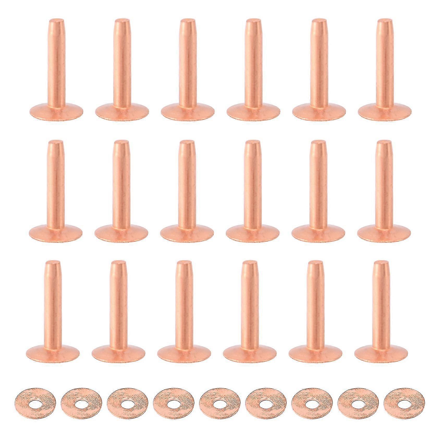 100 Sets Copper Rivets And Burrs Washers Leather Copper Rivet Fastener For Wallets Collars Leather