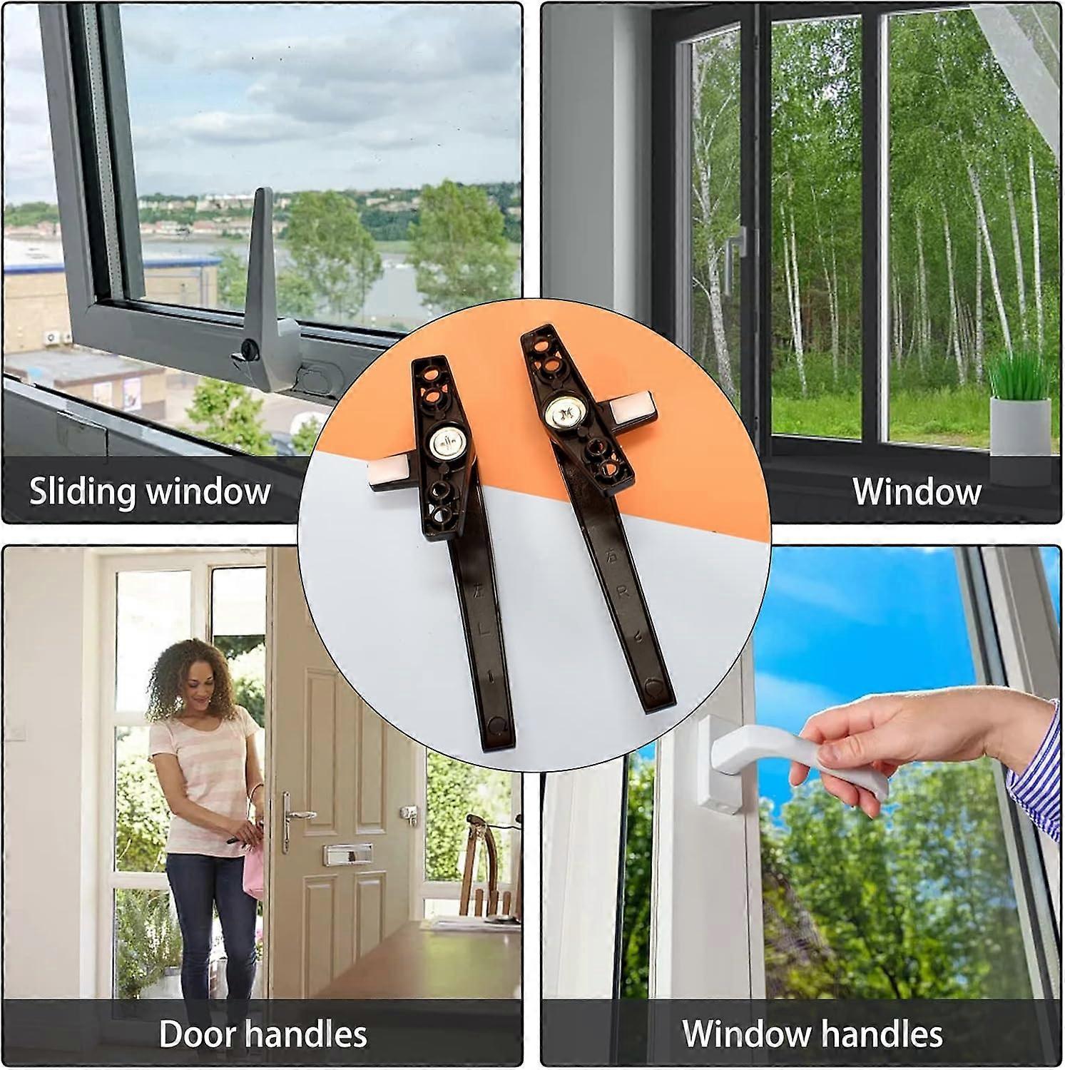 Pcs Aluminum Alloy Window Handle, Universal Window Handles Replacement Right Left Window Lock with Screw Fixing for Aluminum Casement Window Door