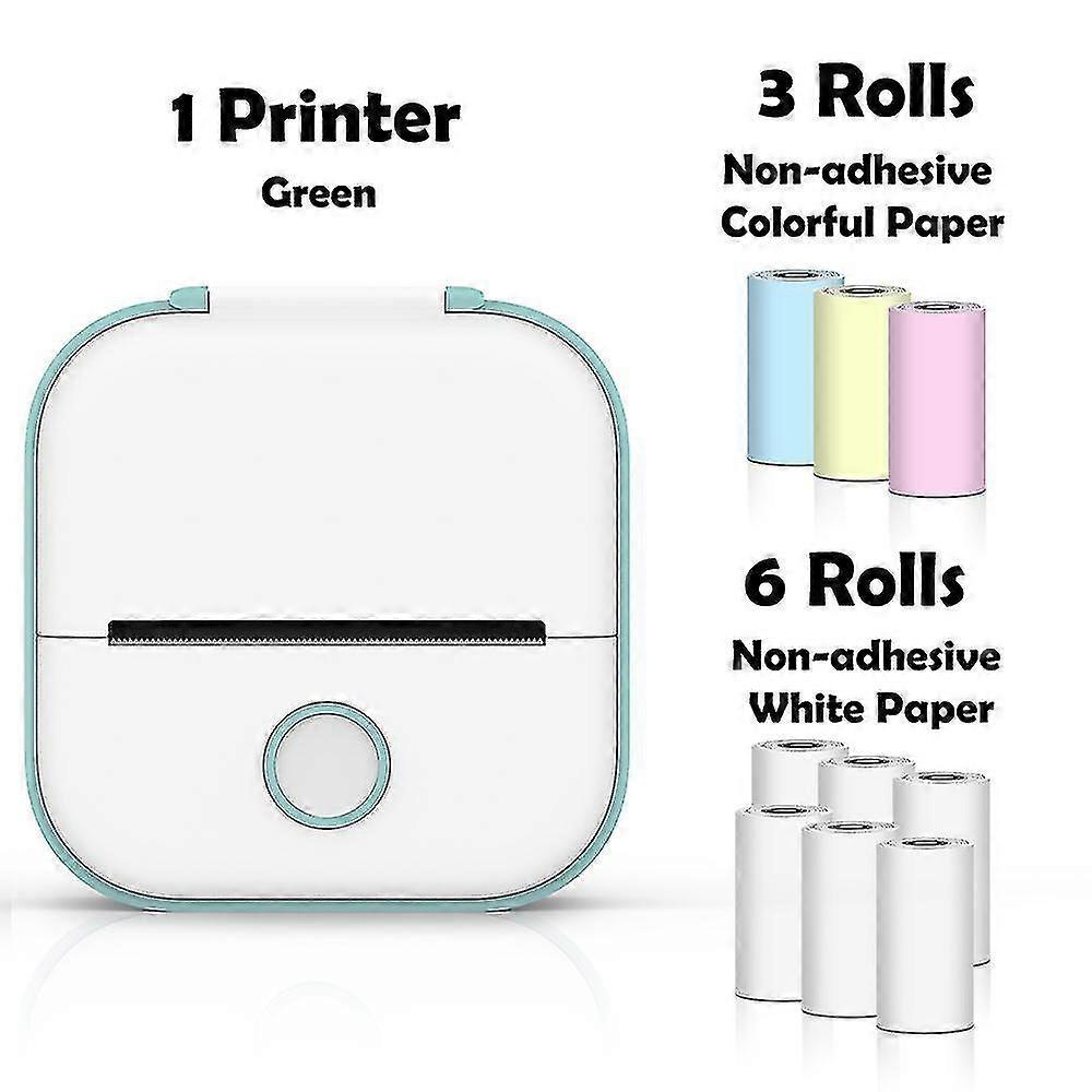 Green E-Phomemo T02 Portable Mini Printer, Wireless Thermal Sticker Printer