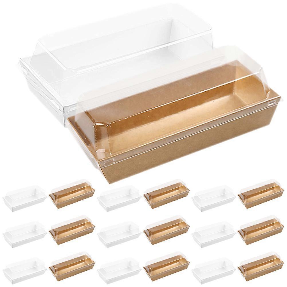 20pcs Paper Baking Boxes Cake Boxes Food Containers Disposable Takeout Boxes with Lids