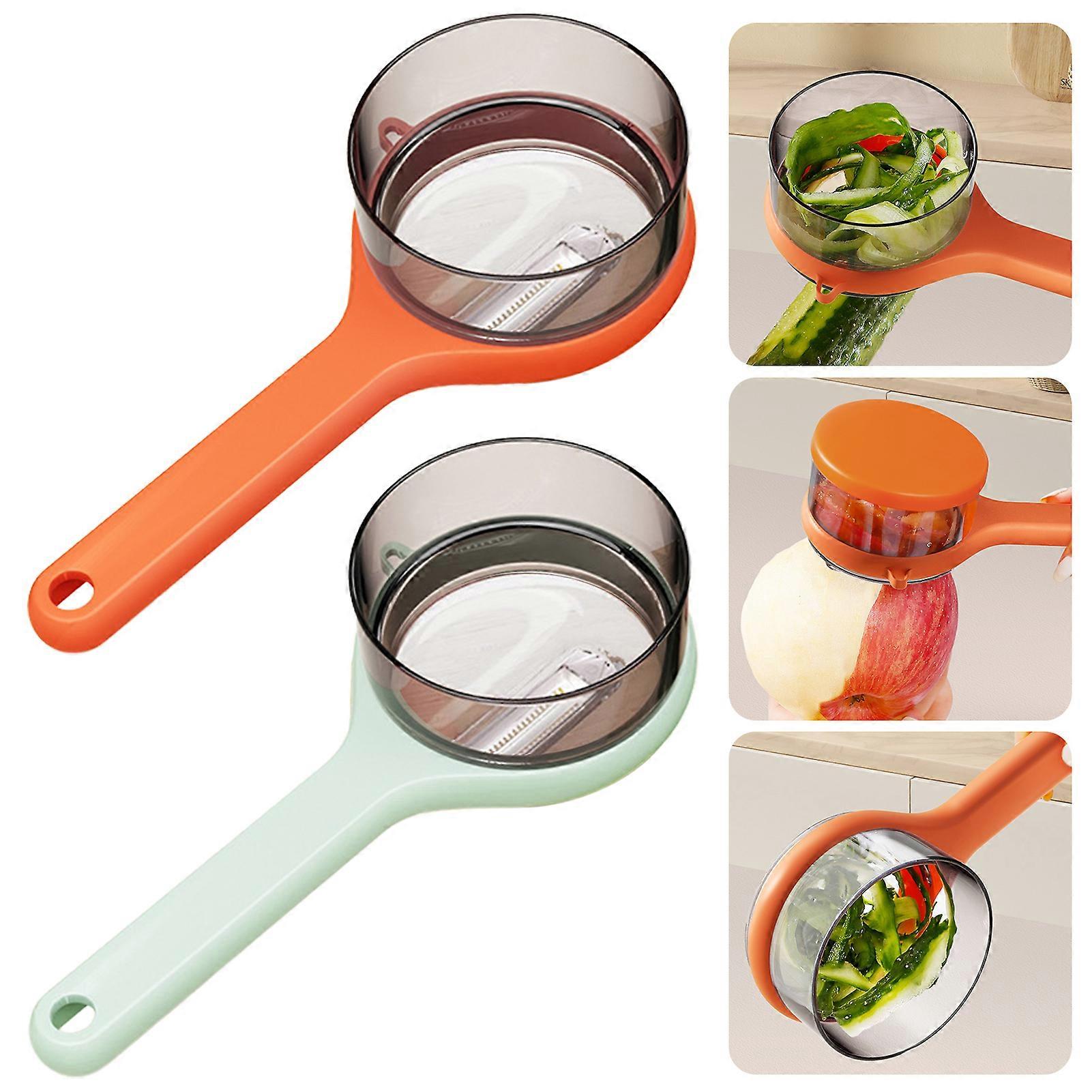 Peeling Knife With Storage Box, Fruit And Vegetable Peeler With Container, Double-Sided Stainless Steel Multi-Function Peeler For Home Kitchen