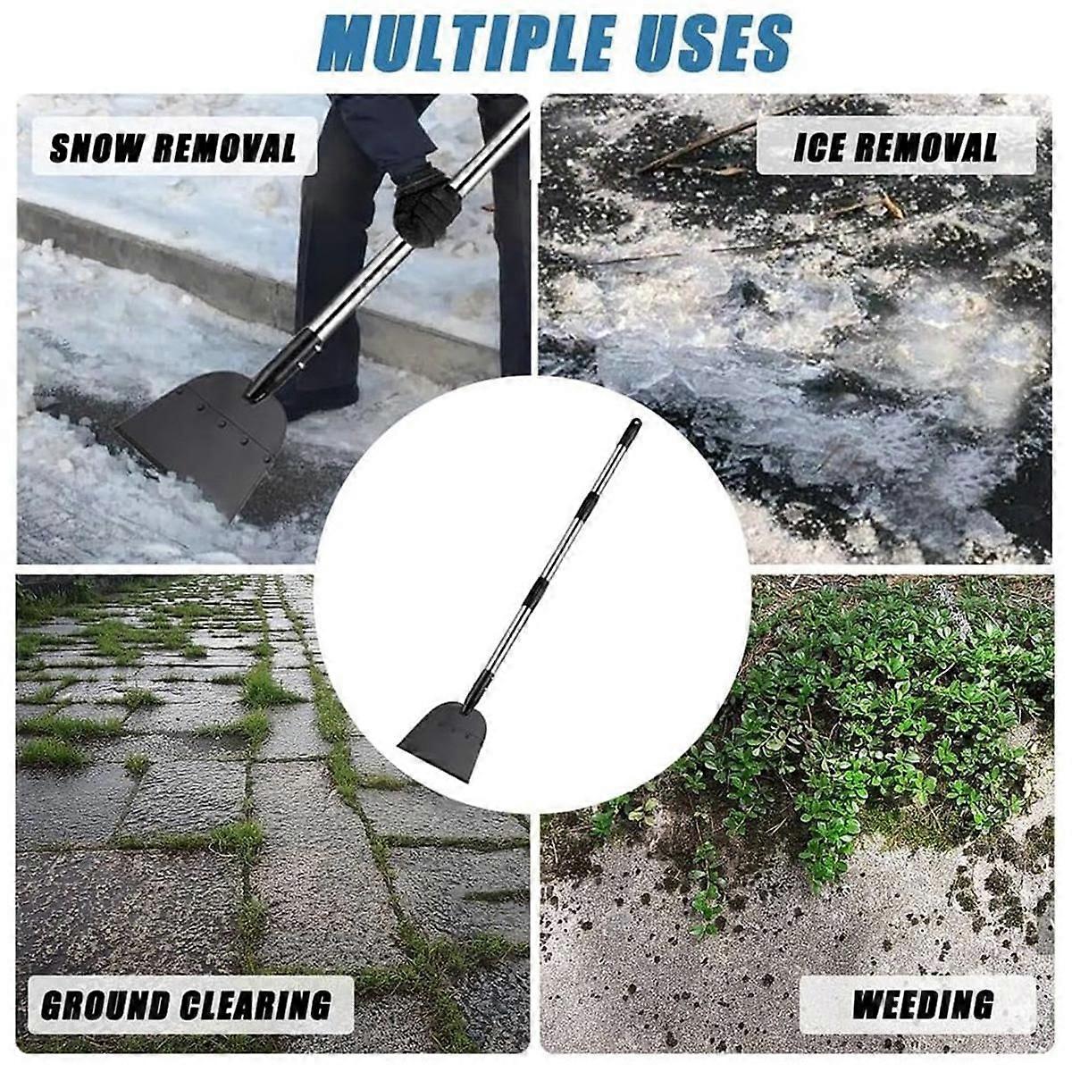 Snow Shovel, Driveway Ice Scraper Tool, Floor Scraper for Cleaning Weeds Tools, Suitable for Roads