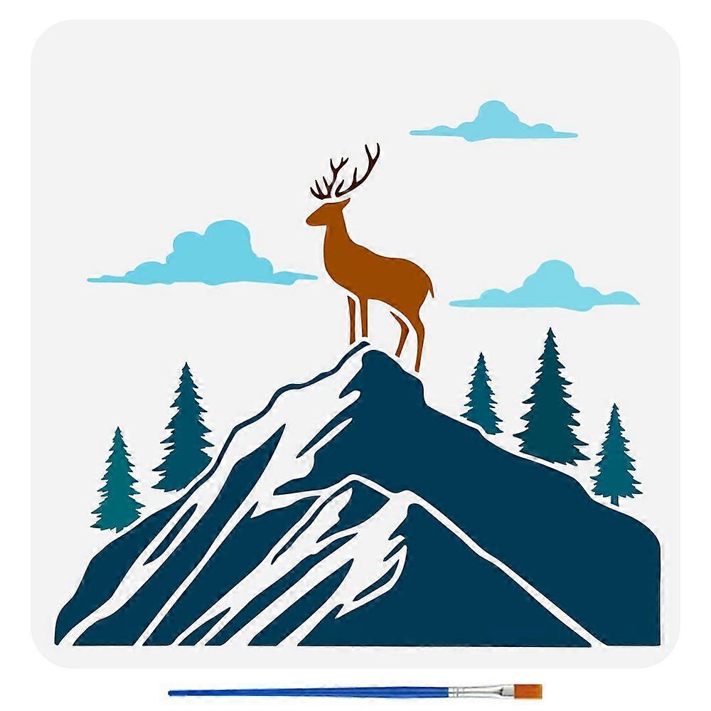 1pcペット中空描画DIYスクラップブックフォトアルバム鹿30x30cmのための絵画ステンシル