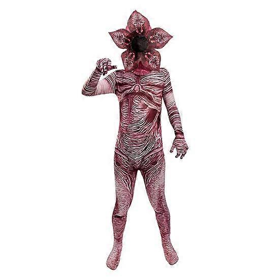 Cosplay Jumpsuit with Hood Slim Fit Corpse Flower Shape Zipper Closure Long Sleeves