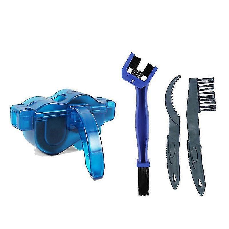 Bicycle Chain Cleaner Kit, Chain Cleaning Device Chain Scrubber Chain Cleaner Tool Kit With Sprocket Brush, Sprocket Scraper, Gear Brush And Lev